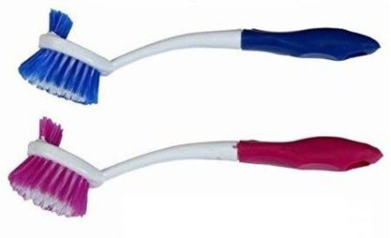 SBTs Plastic Wash Basin and Toilet Seat Cleaning Brush  (Multicolor)