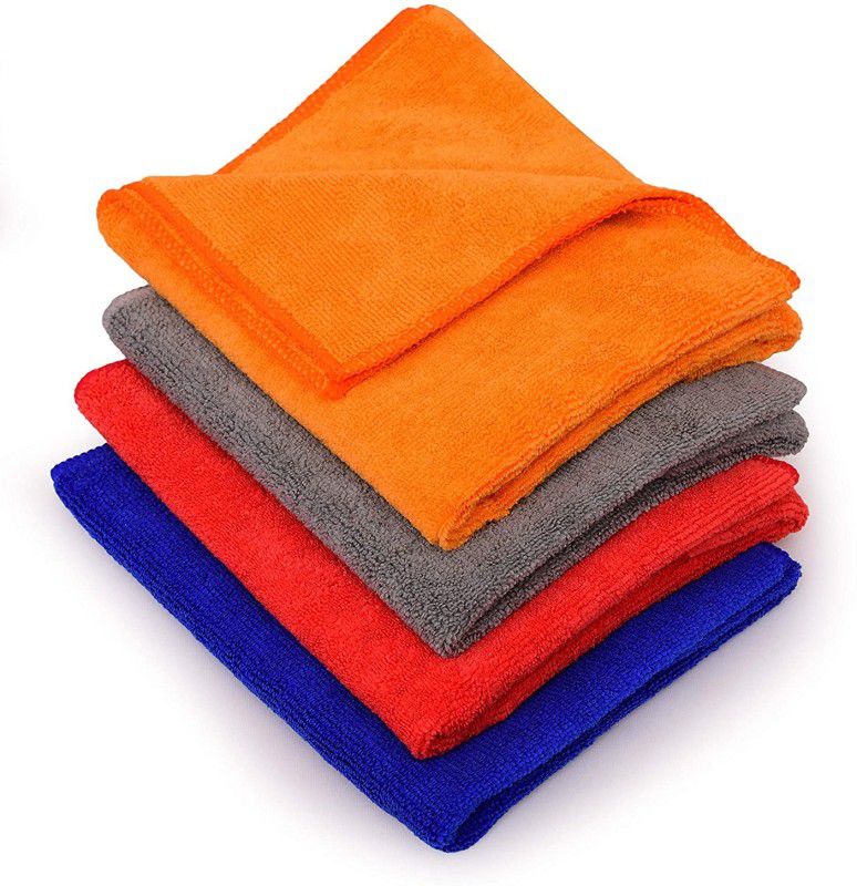 KitchenFest ® Multipurpose Microfiber Cleaning Towel Cloth 340 GSM Highly Absorbent Dust Towels For All Vehicles Bikes Cars Glass Kitchens (40cm x 40cm) Wet and Dry Microfibre Cleaning Cloth  (3 Units)