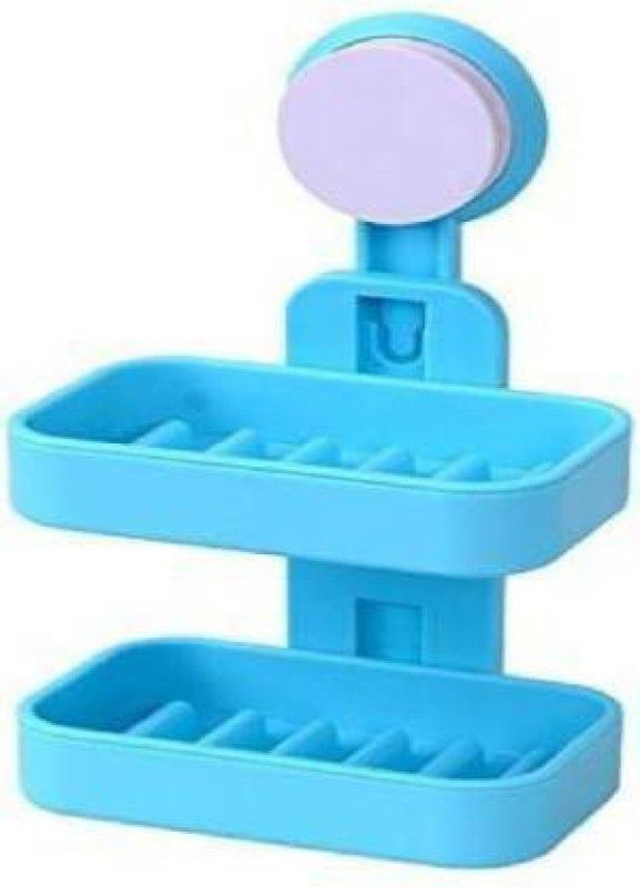 Skichy+ Double Layer Soap Box Suction Cup  (Blue)
