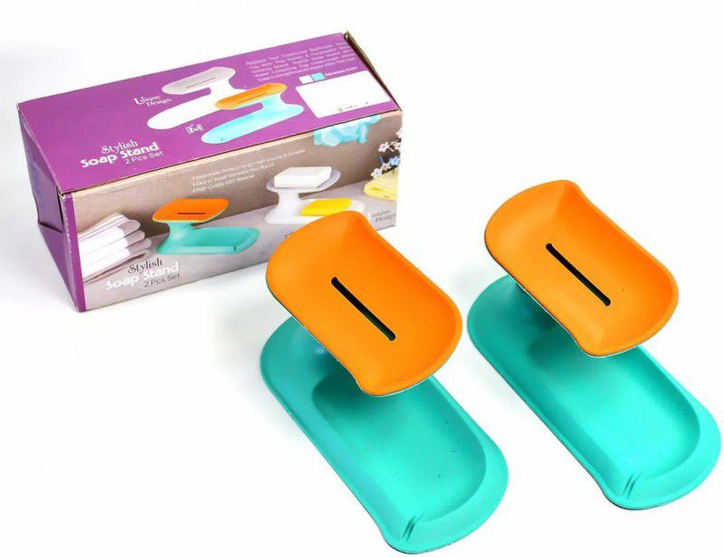 M Point Plastic Double Layer Soap Dish Holder Decorative Storage Holder Box for Bathroom  (Multicolor)