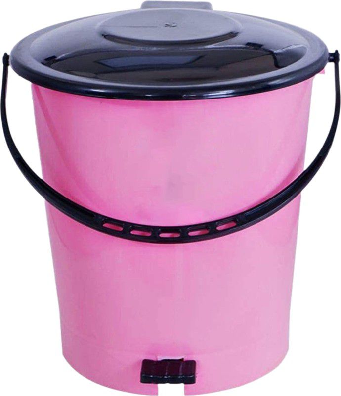 Plastic Dustbin  (Pink, Black)