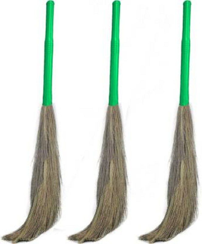 Ajenta Grass Dry Broom  (Brown, Green, 3 Units)