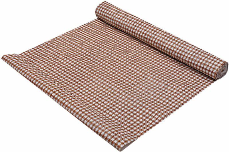 Trader's Stop 5 Meter Long Roll/Mat for Kitchen,Shelf.Anti slip and waterproof(White Brown)  (1 Ply, 1 Sheets)