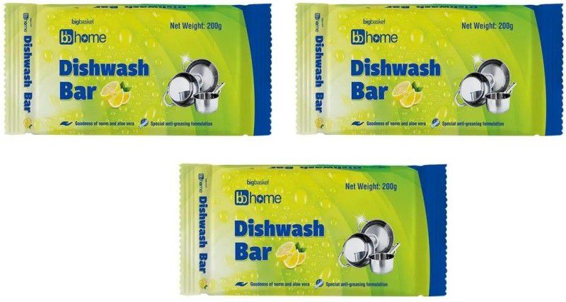 bbdishwash DISHWASH BAR 600 G (3 SOAP COMBO) (3 X 200 GRAM) Dishwash Bar  (3 x 200 g)