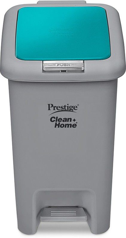 Prestige Prestige Clean home flip bin 15 ltr Dual Plastic Dustbin  (Grey, Blue)