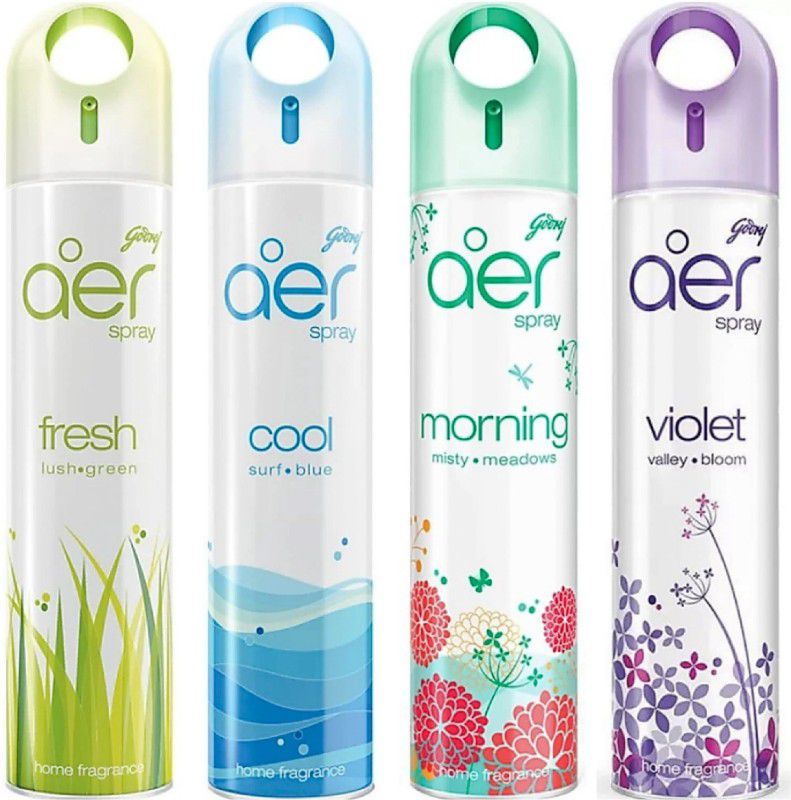 Godrej Aer Fresh, Cool, Morning, Violet Spray  (4 x 240 ml)