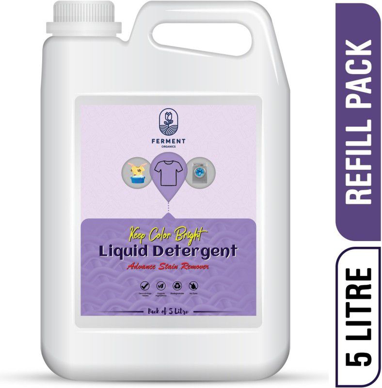 FERMENT ORGANICS Liquid Detergent 5L,Suitable for front and top load liquid detergent Refill Pack Lavender Liquid Detergent  (5000 ml)