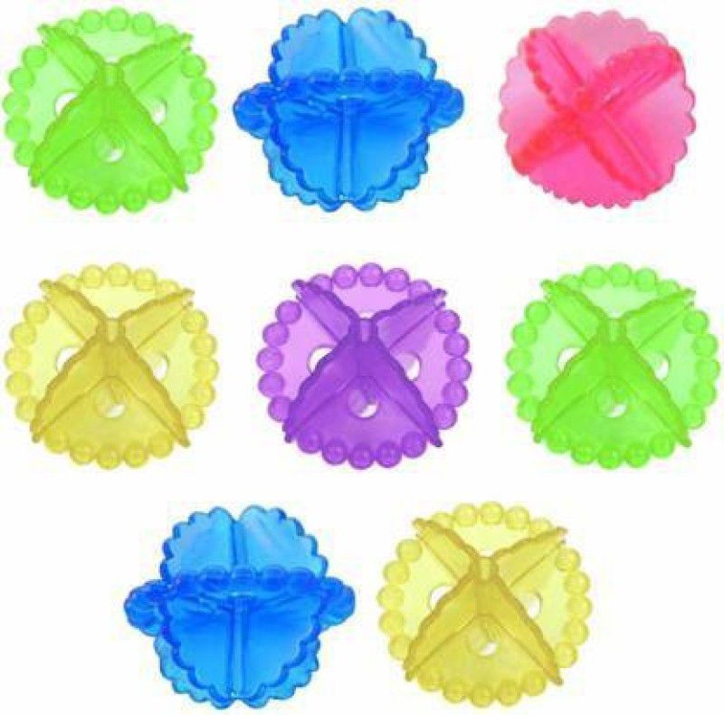 DHANVI ENTERPRISE Transparent Silicone Washing Machine Ball Laundry Dryer Ball Durable Cloth Cleaning Ball (Set Of 8) Detergent Bar  (100 g, Pack of 8)