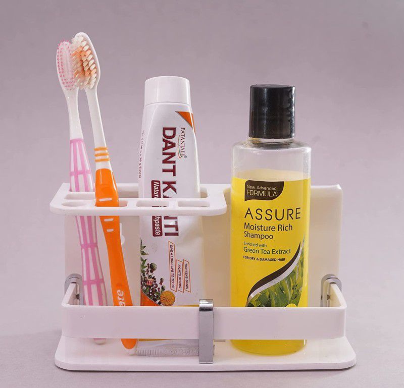 Acrylic Toothbrush Holder | Bathroom Accessories [White] Acrylic Toothbrush Holder  (Wall Mount)