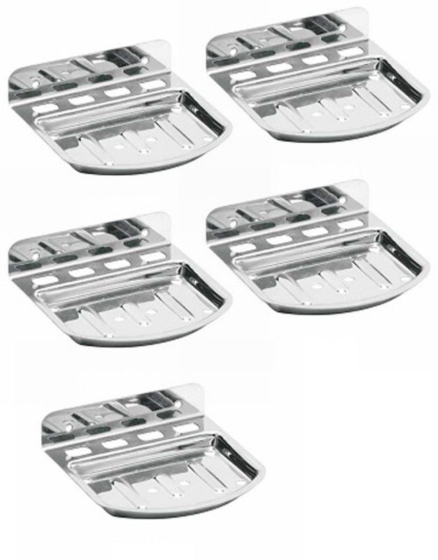 Nenoware Kanchan 304 Stainless Steel Soap Dish |Soap Stand Case set of 5  (Silver)