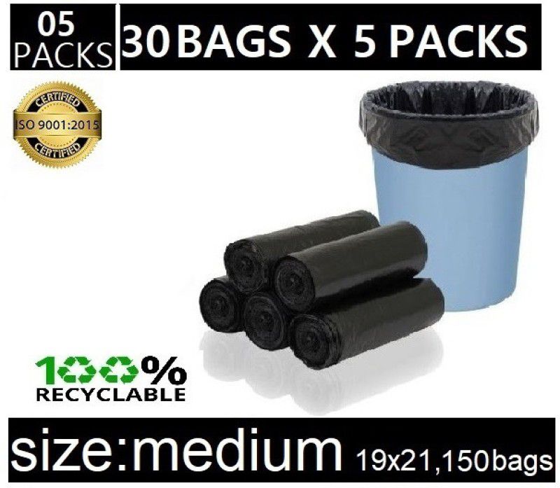 Arham 19X21 INCH (PACK OF 5) Medium 10 L Garbage Bag  (150Bag )