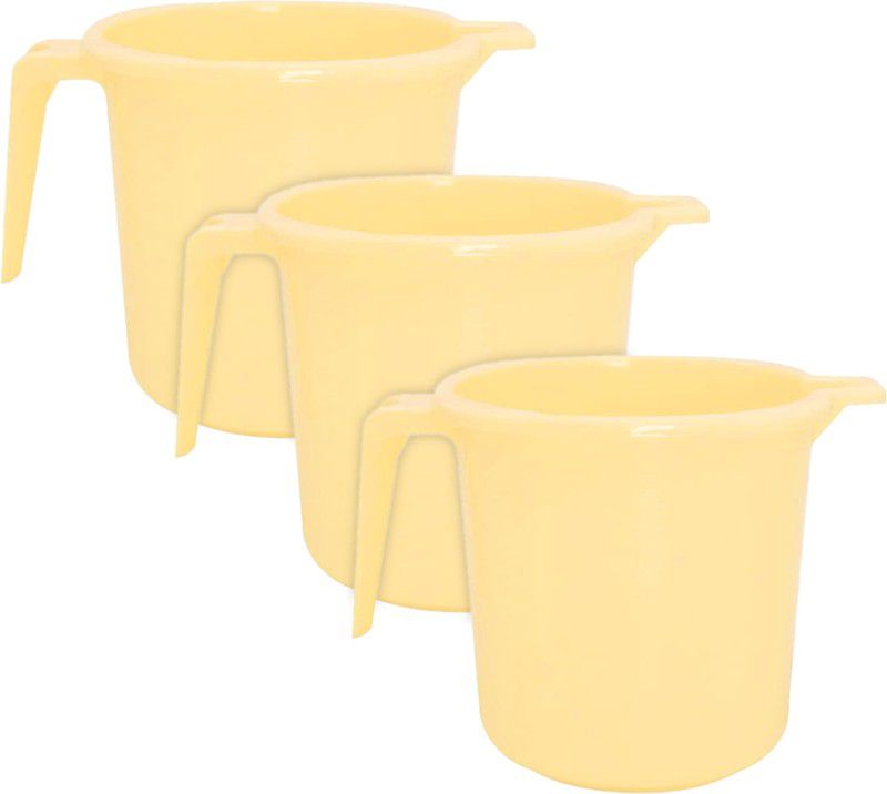 KUBER INDUSTRIES Plastic Bath Mug  (Yellow 1)
