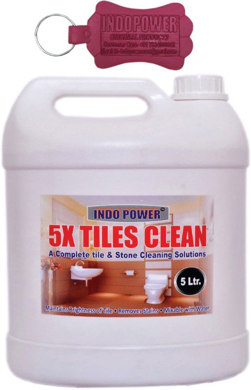 INDO POWER TILES CLEANER 5ltr. +Your Package with This Products Rubber Keyring (Send Any Available Color one pic).  (5000 ml)