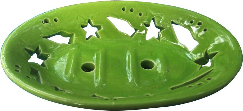sawan shopping mart Ceramic Soap Tray, Soap dish, soap holder, Soap case, case(Blue)100% Ceramic  (parrot green)