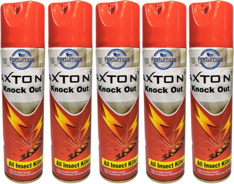 AXTON Knock Out Multi Insect Killer Spray | Kills Cockroaches Mosquitoes Spider Flies | Ready to use spray for household pest control  (5 x 200 ml)