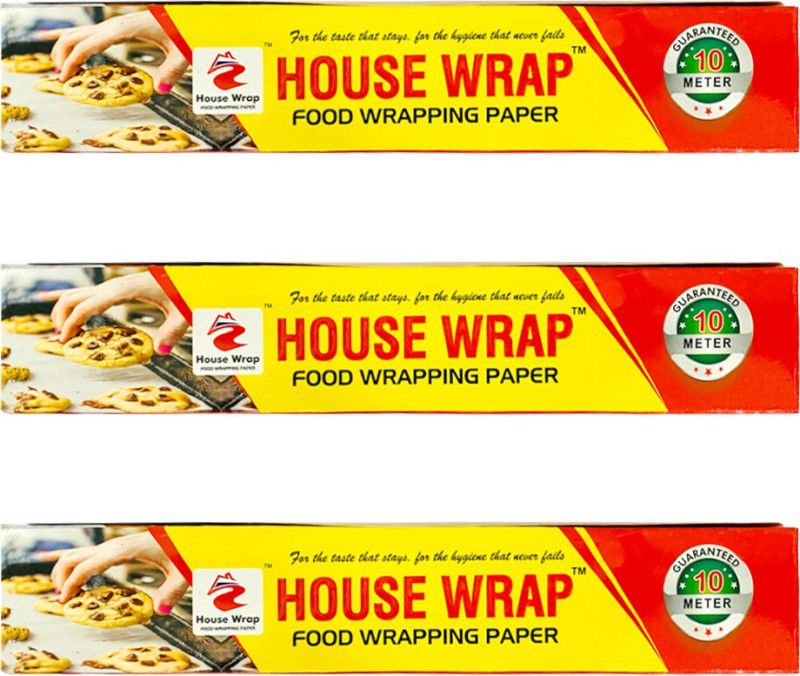 HOUSE WRAP Multi-Purpose hygienic Food Wrapping Paper 10 Meter Total Length 30 MTR (White )Pack of 3 Shrinkwrap  (Pack of 3, 10 m)
