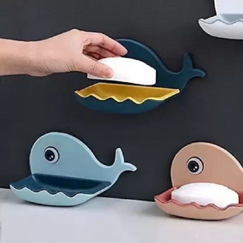 WAIT2SHOP Plastic Soap Holder Beautiful Fish Shape Sop Dish Case Holder Bathroom Accessory  (Multicolor)