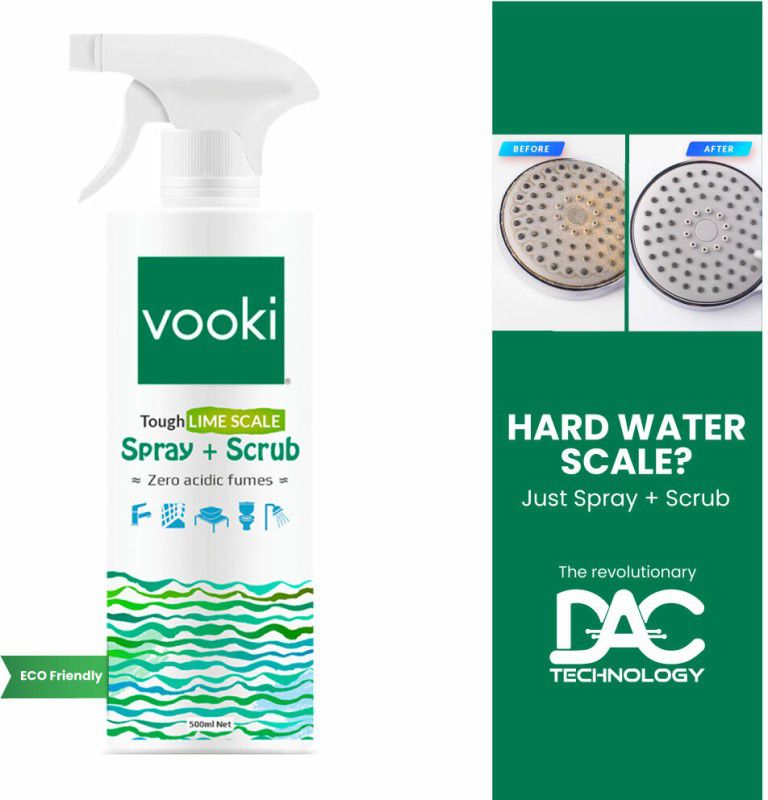 vooki Tough Lime Stain Descaler Remover, Spray & Scrub Cleaner for Bathroom - 500 ml Stain Remover
