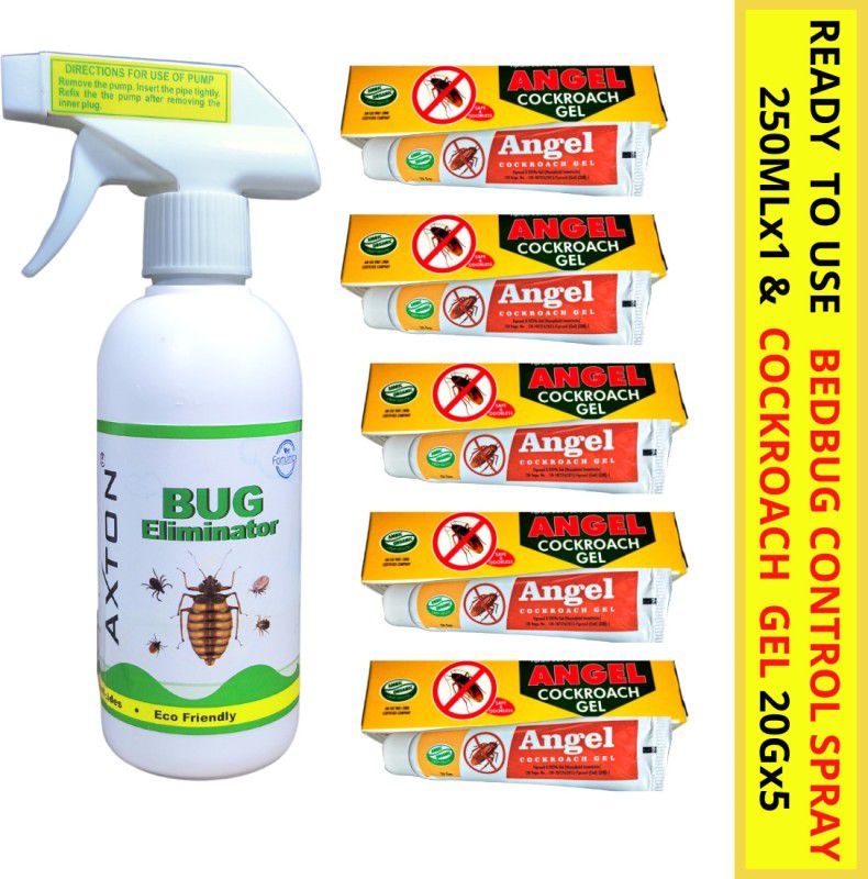 AXTON Powefull Bedbug Eliminator Spray & Cockroach Eliminator Gel Combo  (6 x 58.33 g)