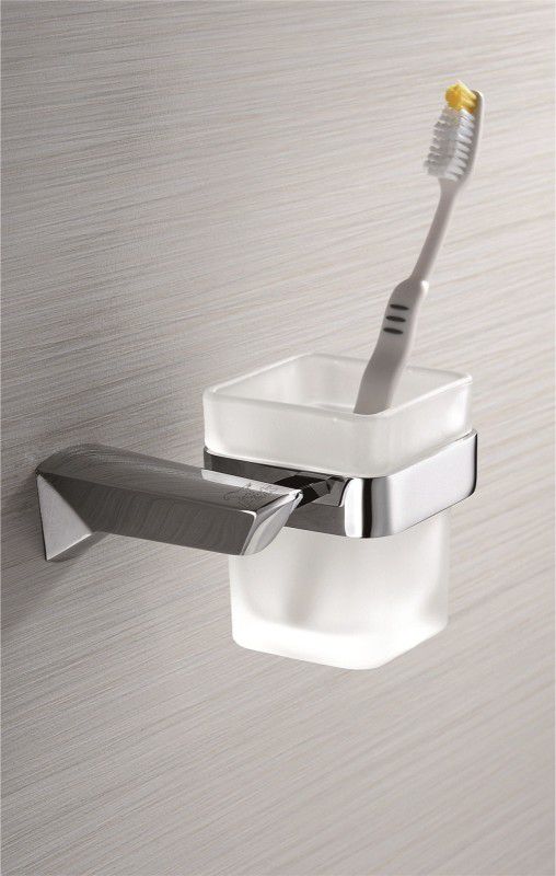 PERK SB-75006A TUMBLER HOLDER/Tooth Brush Stand/Bathroom Accessories/Chrome Finish Brass, Glass Toothbrush Holder  (Silver, Wall Mount)