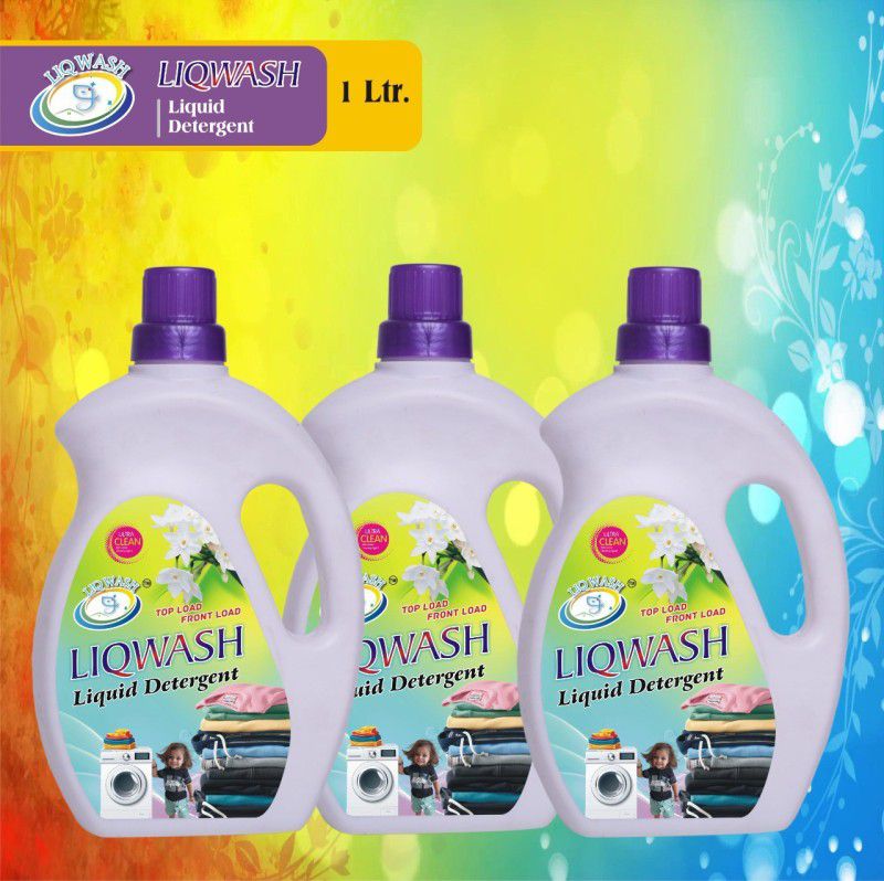 LIQWASH iqwash liquid detergent combo 3 topload,frontload Aqua Liquid Detergent  (3 L)