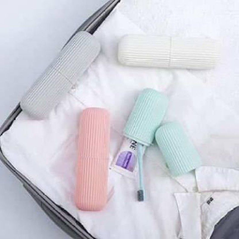 TOPHAVEN Premium Quality Capsule Shape Travel Toothbrush Toothpaste Holder Polypropylene Toothbrush Holder  (Wall Mount)