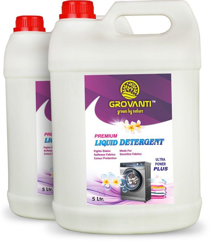 GROVANTI ORGANIC PREMIUM DETERGENT LIQUID (5LITER+5 LITER ) COMBO PACK 2 Floral Liquid Detergent  (2 x 2.5 L)