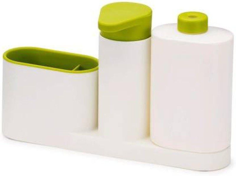 Fiiasa Sink Plastic Organizer and Cutlery Drainer with Built in Soap Dispenser Plastic Bathroom Set  (Pack of 1)