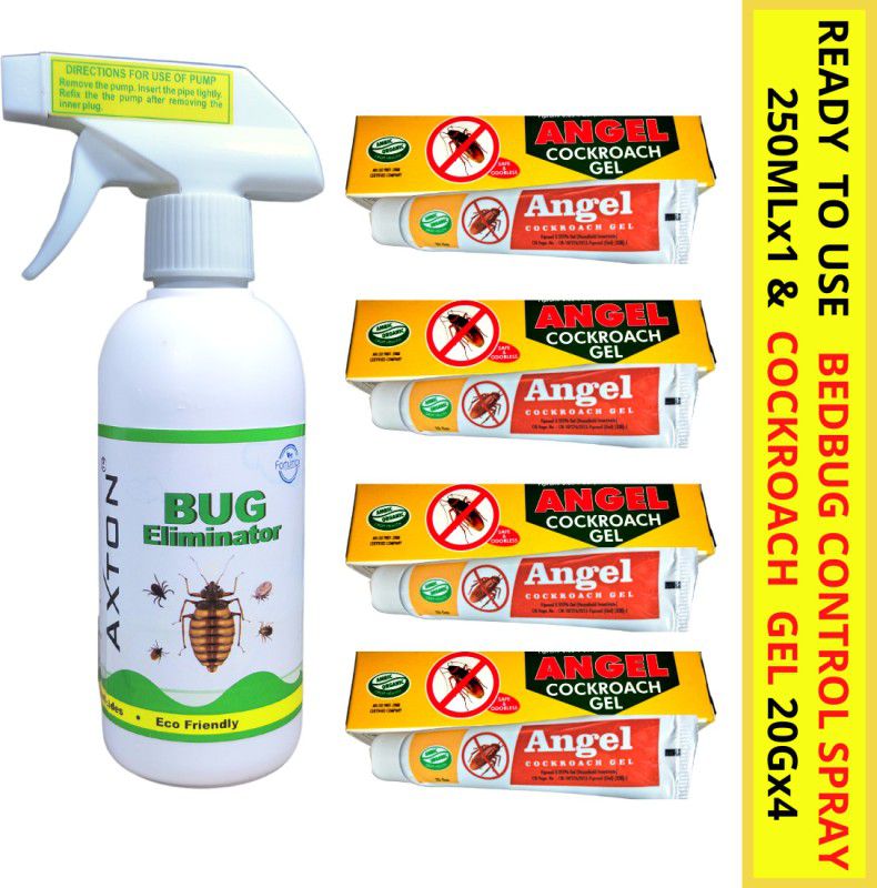 AXTON Powefull Bedbug Eliminator Spray & Cockroach Eliminator Gel Combo  (5 x 66 g)