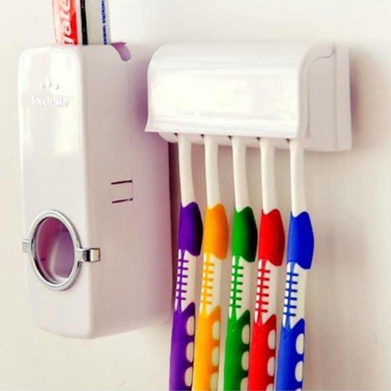 VVG TRADERS Plastic Toothbrush Holder  (White, Wall Mount)