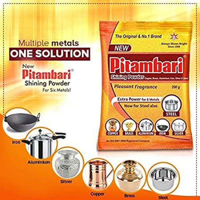 Pitambari Shinning Powder For 6 types Metal (200gm)- Pack of 2 Stain Remover