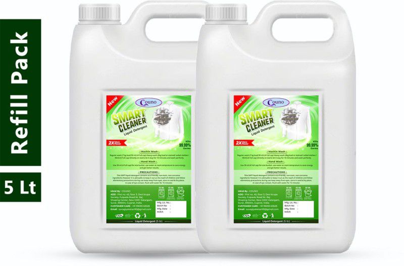 Couno Green Herbs Detergent Liquid 10 Liter Herbs Liquid Detergent  (2 x 5 L)