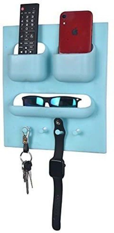 kepptal Shelf Organizer,Stick On Adhesive Wall Mounted Shelf Holder for Phone,Reading Glasses,Remote Control - Good for Home,Dorm,Bedroom,Office (Vertical Type) Plastic Toothbrush Holder  (Multicolor, Wall Mount)