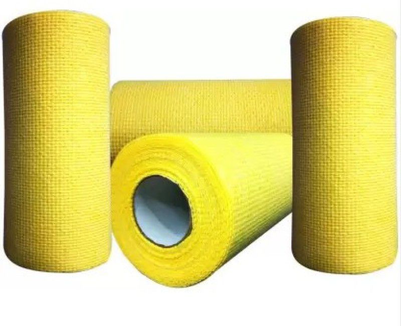 B S Natural Washable/Reusable (Yellow, Plain) Kitchen Cleaning Towel Roll  (4 Ply, 60 Sheets)