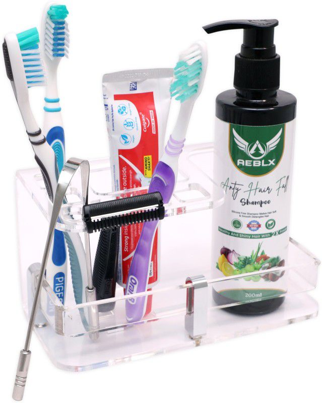 REFTOL Self Adhesive Toothbrush Holder, Standard Acrylic Wall Mounted Storage Organizer Acrylic Toothbrush Holder  (Clear, Wall Mount)