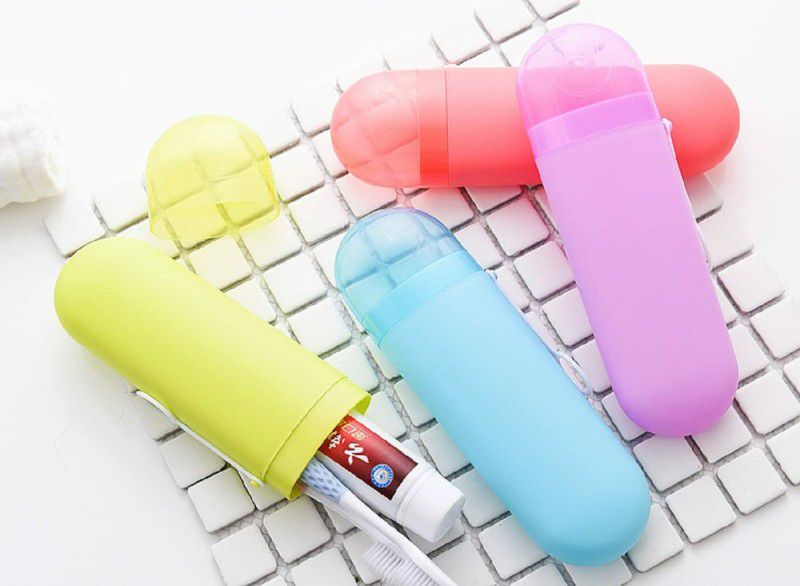 SKYBUCKET Tooth Brush Cap, Caps, Cover, Covers, Case, Holder, Cases, Travel, Home use Plastic Toothbrush Holder  (Multicolor)