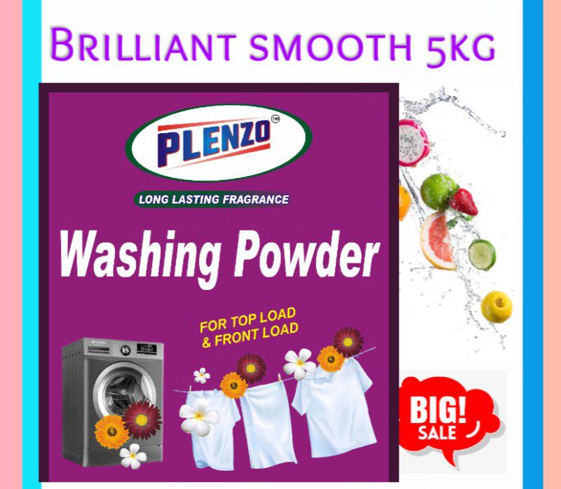 Plenzo Brilliant smooth wash B (5kg) Detergent Powder 5 kg  (Lemon)