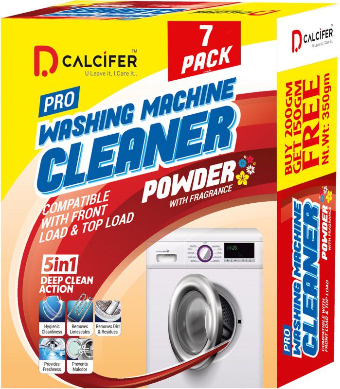 Dcalcifer Descaler Washing Machine Cleaner Descale Drum Tub Deep Descaling Front Top Load Detergent Powder 350 g  (Citrus)