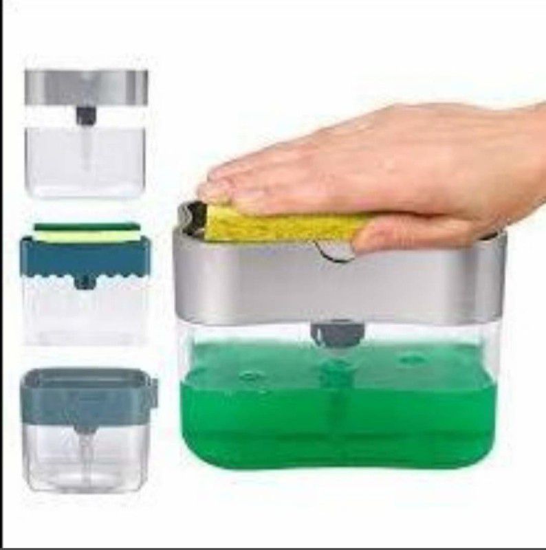 PL SKY Pump Dispenser With Sponge Holder For Kitchen Sink Dishwasher 480 ml Liquid Sink Sponge Holder  (Plastic)