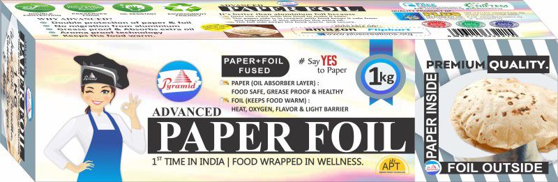 Pyramid paper Foil 1 kg with cutter blade Paper Inside & Foil Outside, 2 in 1 Benefits  (0 Ply, 0 Sheets)