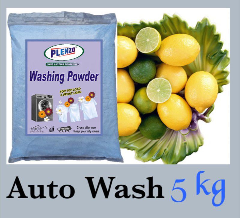 Plenzo Auto wash A (5kg) Detergent Powder 5 kg  (Lemon)