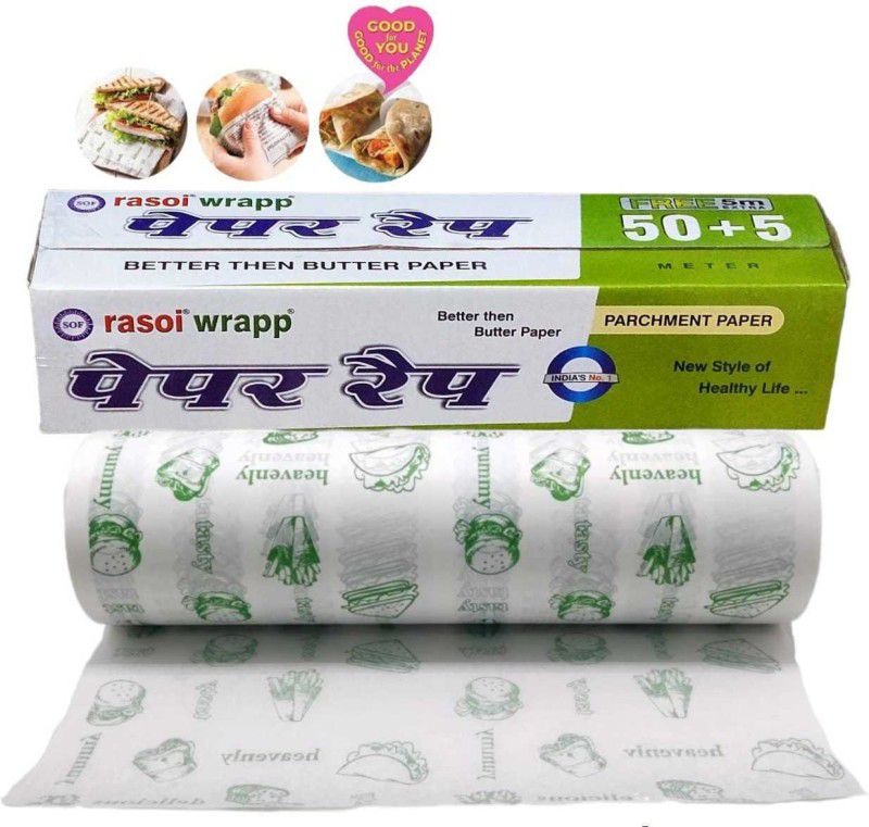 RASOI WRAPP ROTI WRAP/PAPER WRAP/CHAPATI WRAP/FOOD WRAP/PAPER FOIL/BEST FOOD WRAPPING PAPER Parchment Paper  (55 m)