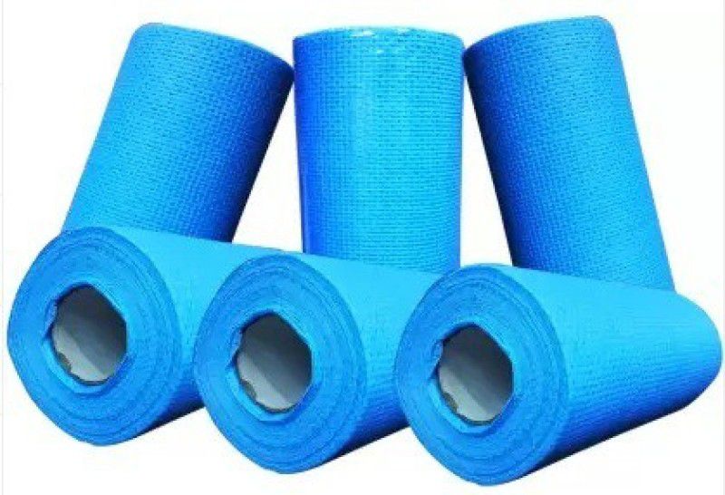 SHA Washable 1 ply Blue Kitchen Cleaning Towel Roll - Pack of 6 (1 Ply, 60 Sheets)  (1 Ply, 80 Sheets)