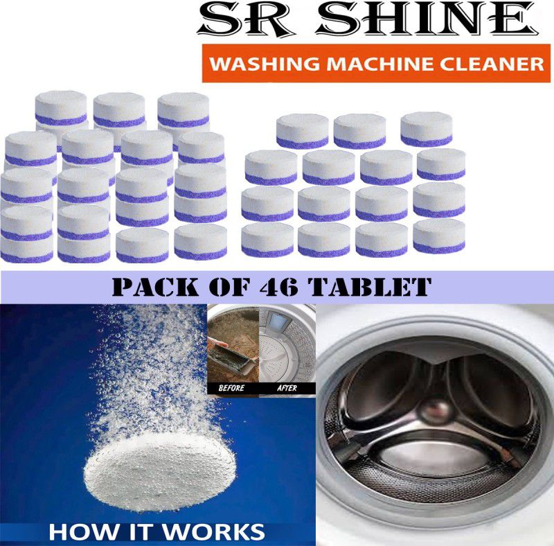 S R SHINE S R WASHING MACHINE TANK CLEANER TABLET PACK OF 46 (20gm) = 920gm Detergent Powder 920 g