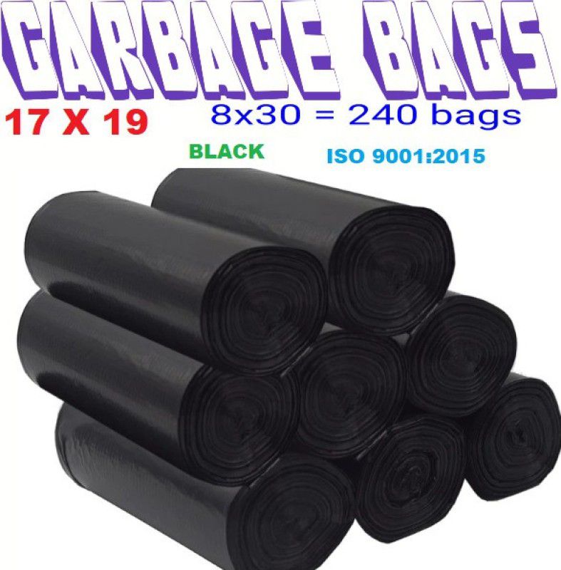 Bruzzline B_17x19 ( black ) 08 roll Small 10 L Garbage Bag  (240Bag )