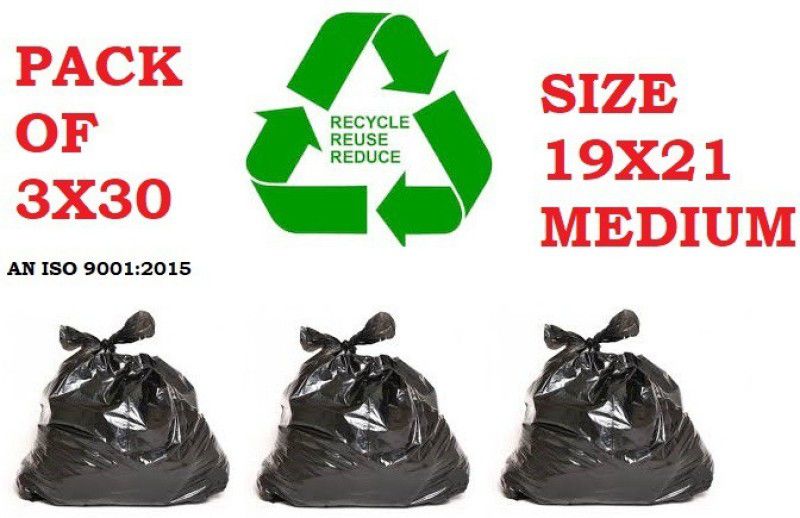 Bruzzline 3x30 ( 19X21) 90 GARBAGE BAGS Medium 15L L Garbage Bag  (90Bag )
