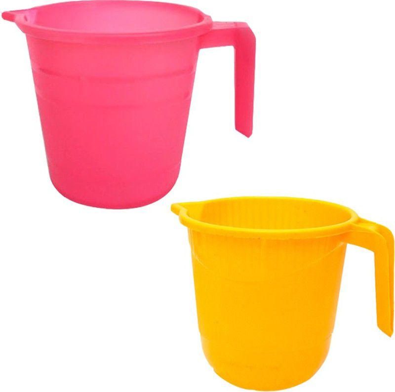 NAYASA Plastic Bath Mug  (Pink, Orange 1.5)