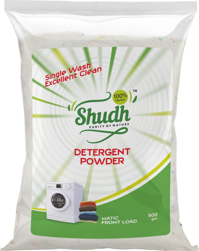 Shudh Purity Of Nature Detergent Washing Powder For Your Clean, Fresh And Bright Clothes Washing and Machine Wash Stain Removal Detergent Powder 500 g