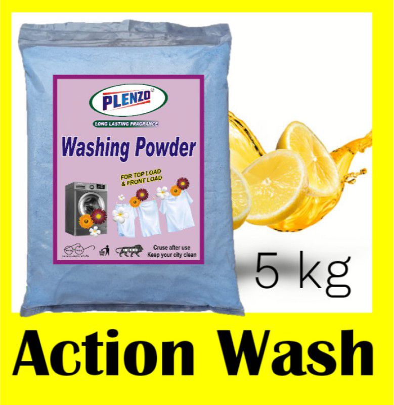 Plenzo Action wash A (5kg) Detergent Powder 5 kg  (Lemon)