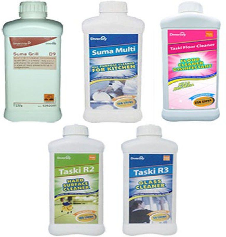 Diversey SUMA MULTI D2.3L,Taski R2,Taski R3,TASKI Floor Cleaner Disinfectant Concentrate,Suma Grill D9-1 WITH (TASKI R6 500ML) Kitchen Cleaner  (5500 ml, Pack of 5)